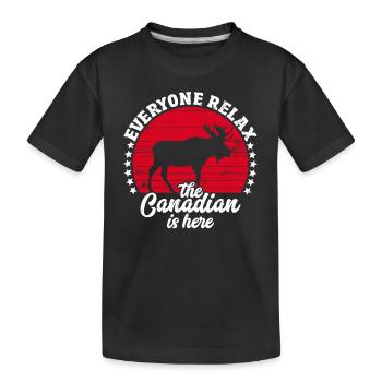 The Canadian Is Here Canada Flag Symbol Home Pride - Kids' Premium Organic T-Shirt - black - Front