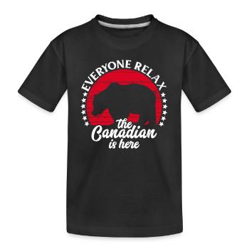 The Canadian Is Here Canada Flag Symbol Home Pride - Kids' Premium Organic T-Shirt - black - Front