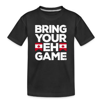 Bringen Sie Ihr Eh Game Canada Flaggensymbol nach Hause Stolz - Kinder Premium Bio T-Shirt - Schwarz - Vorne