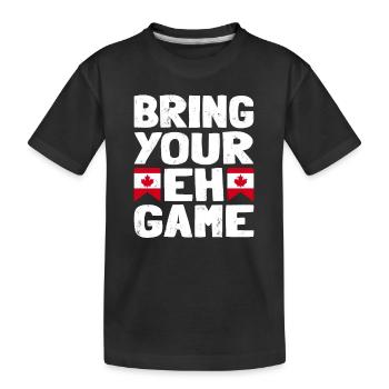 Bringen Sie Ihr Eh Game Canada Flaggensymbol nach Hause Stolz - Kinder Premium Bio T-Shirt - Schwarz - Vorne