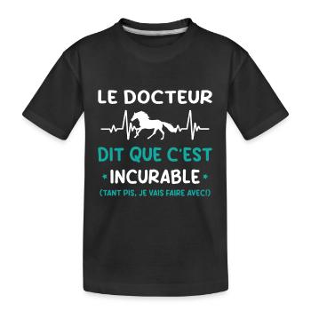 Cheval - c'est incurable - T-shirt bio Premium Enfant - noir - Devant