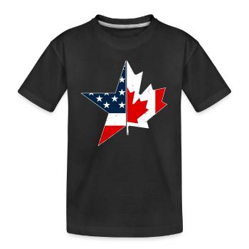 US EH Blatt USEH Kanadisch Amerikanisch Kanada USA Flagge - Kinder Premium Bio T-Shirt - Schwarz - Vorne
