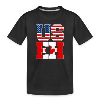 US EH Blatt USEH Kanadisch Amerikanisch Kanada USA Flagge - Kinder Premium Bio T-Shirt - Schwarz - Vorne