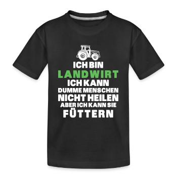 Ich bin Landwirt Landwirtschaft Landwirt Traktor - Kinder Premium Bio T-Shirt - Schwarz - Vorne