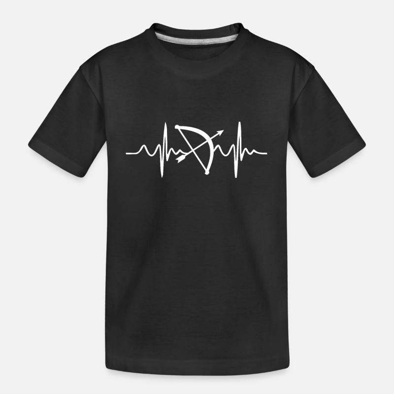 Herzfrequenz beim Bogenschießen - Kinder Premium Bio T-Shirt - Schwarz