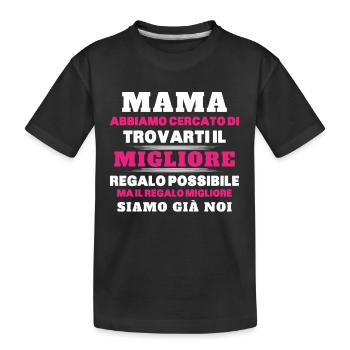 Donna Mamma Migliore Del Mondo Figlio Figlia Festa - Kinder Premium Bio T-Shirt - Schwarz - Vorne