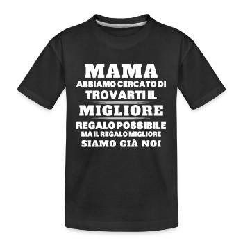 Donna Mamma Migliore Del Mondo Figlio Figlia Festa - Kinder Premium Bio T-Shirt - Schwarz - Vorne