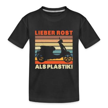 Lieber Rost als Plastic Vinatge - Kinder Premium Bio T-Shirt - Schwarz - Vorne