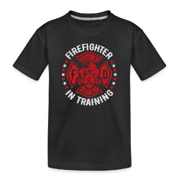 Fire Department Firefighter Fireman Firefighting - Kids' Premium Organic T-Shirt - black - Front
