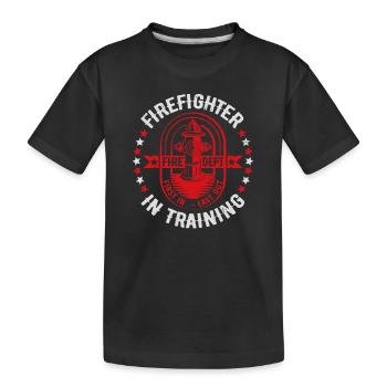 Fire Department Firefighter Fireman Firefighting - Kids' Premium Organic T-Shirt - black - Front