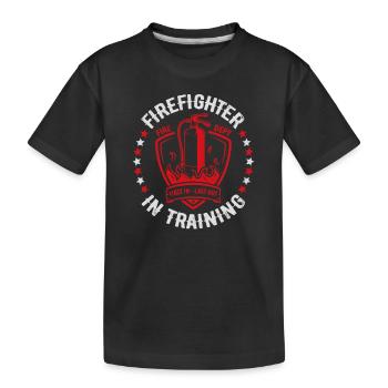 Fire Department Firefighter Fireman Firefighting - Kids' Premium Organic T-Shirt - black - Front