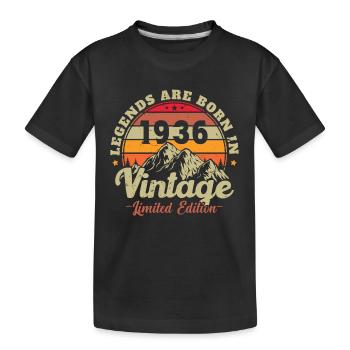 Legenden werden 1936 geboren Vintage-Geschenk - Kinder Premium Bio T-Shirt - Schwarz - Vorne