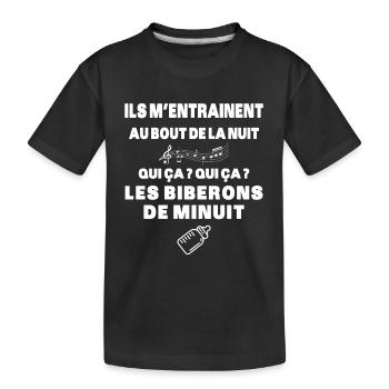 Biberons de Minuit Humour Naissance Humour Cadeau - T-shirt bio Premium Enfant - noir - Devant