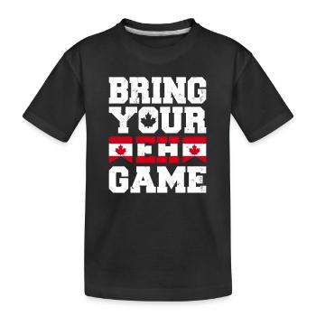 Bringen Sie Ihr Eh Game Canada Flaggensymbol nach Hause Stolz - Kinder Premium Bio T-Shirt - Schwarz - Vorne