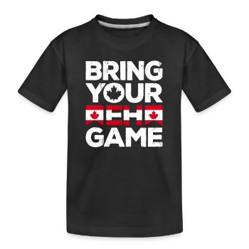 Bringen Sie Ihr Eh Game Canada Flaggensymbol nach Hause Stolz - Kinder Premium Bio T-Shirt - Schwarz - Vorne