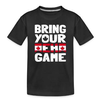 Bringen Sie Ihr Eh Game Canada Flaggensymbol nach Hause Stolz - Kinder Premium Bio T-Shirt - Schwarz - Vorne