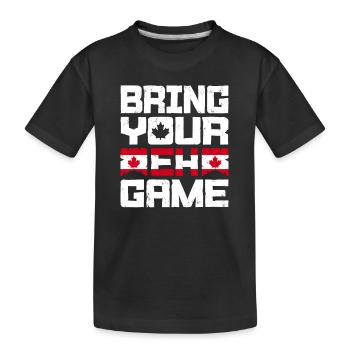 Bringen Sie Ihr Eh Game Canada Flaggensymbol nach Hause Stolz - Kinder Premium Bio T-Shirt - Schwarz - Vorne