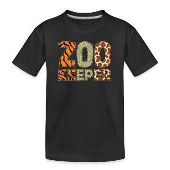 Zookeeper Costume African Animal Safari Zoo Keeper - Kids' Premium Organic T-Shirt - black - Front