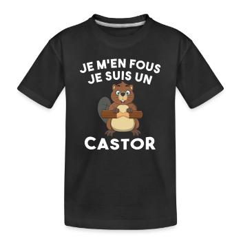 Je M'en Fous Je Suis Un Castor - Castor Doux - T-shirt bio Premium Enfant - noir - Devant