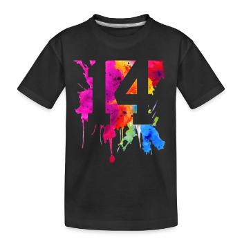 14 JAHRE 14. GEBURTSTAG - Kinder Premium Bio T-Shirt - Schwarz - Vorne