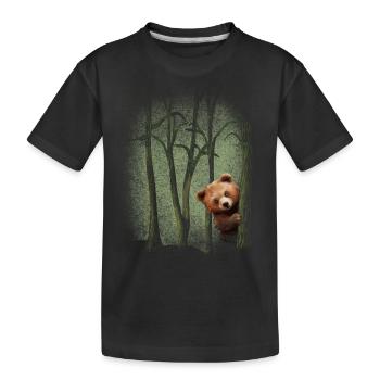 Forest animals Bear in the forest Experience nature Environmental protection - Kids' Premium Organic T-Shirt - black - Front