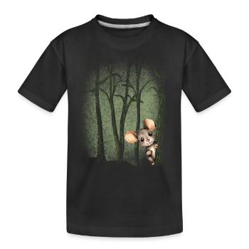 Animal in the forest little mouseenvironmental protection - Kids' Premium Organic T-Shirt - black - Front