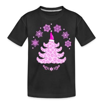 Rose Rose Léopard Imprimé Sapin - T-shirt bio Premium Enfant - noir - Devant