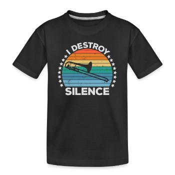 Destroy Silence Marching Band Posaunistin - Kinder Premium Bio T-Shirt - Schwarz - Vorne
