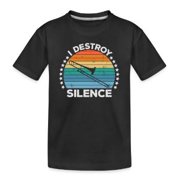 Destroy Silence Marching Band Posaunistin - Kinder Premium Bio T-Shirt - Schwarz - Vorne
