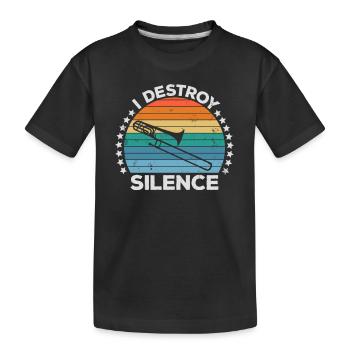 Destroy Silence Marching Band Posaunistin - Kinder Premium Bio T-Shirt - Schwarz - Vorne