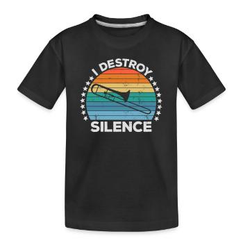Destroy Silence Marching Band Posaunistin - Kinder Premium Bio T-Shirt - Schwarz - Vorne