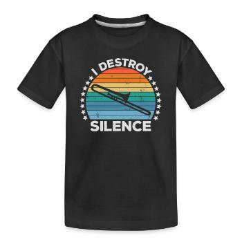 Destroy Silence Marching Band Posaunistin - Kinder Premium Bio T-Shirt - Schwarz - Vorne
