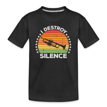 I Destroy Silence Marching Band Trompete Trompeter - Kinder Premium Bio T-Shirt - Schwarz - Vorne