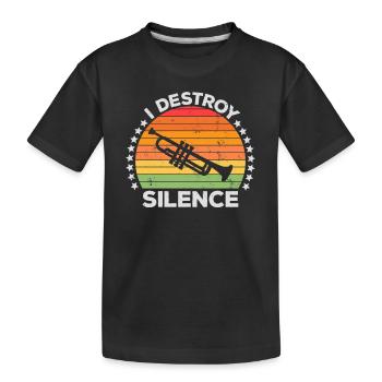 I Destroy Silence Marching Band Trompete Trompeter - Kinder Premium Bio T-Shirt - Schwarz - Vorne