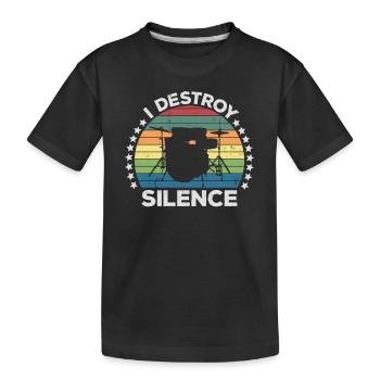 I Destroy Silence Percussion Batteur Percussionniste - T-shirt bio Premium Enfant - noir - Devant