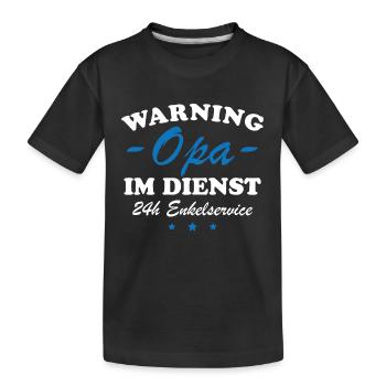 Opa im Dienst Geschenkidee - Kinder Premium Bio T-Shirt - Schwarz - Vorne