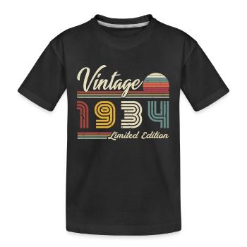 Original 1934 Vintage Geschenk zum 90. Geburtstag - Kinder Premium Bio T-Shirt - Schwarz - Vorne