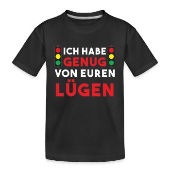 Arrêtez le feu tricolore - j’en ai assez de vos mensonges - T-shirt bio Premium Enfant - noir - Devant