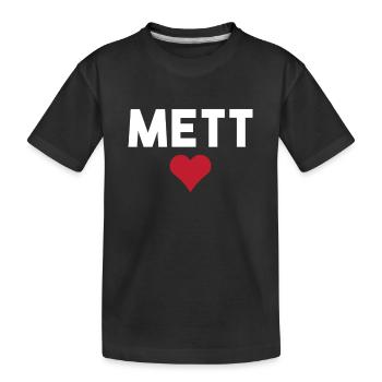 Mett Fleischher Liebhaber von Mettigel und Fleisch - Kinder Premium Bio T-Shirt - Schwarz - Vorne