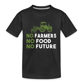Bauerndemo No Farmers No Food No Future Landwirt - Kinder Premium Bio T-Shirt - Schwarz - Vorne