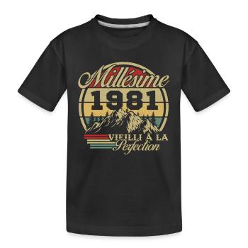 Vintage 1981, Vintage 1981 Birthday Gift - Kids' Premium Organic T-Shirt - black - Front