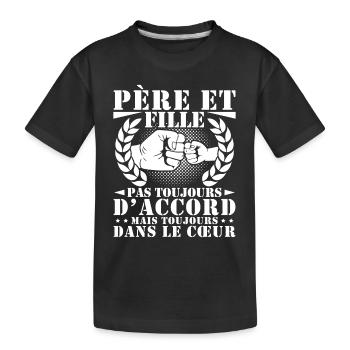 Père et Fille Cadeau Fete des Pères Vintage Humour - T-shirt bio Premium Enfant - noir - Devant