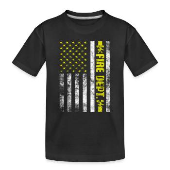 Feuerwehr Feuerwehr Feuerwehr Feuerwehr Brandbekämpfung - Kinder Premium Bio T-Shirt - Schwarz - Vorne