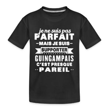 Nicht perfekt, aber ich bin ein Guingamp-Fan - Kinder Premium Bio T-Shirt - Schwarz - Vorne