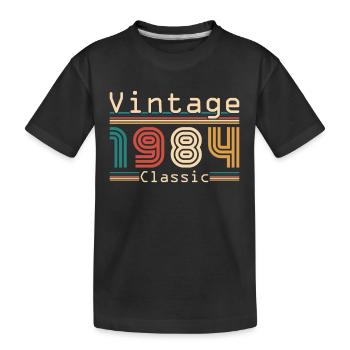 Vinatge 1984 Geburtstagsgeschenk - Kinder Premium Bio T-Shirt - Schwarz - Vorne