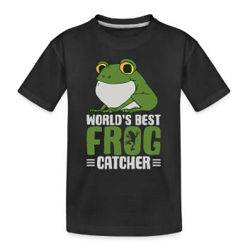 World's Best Frog Catcher Herpetology Frog Hunting - Kids' Premium Organic T-Shirt - black - Front
