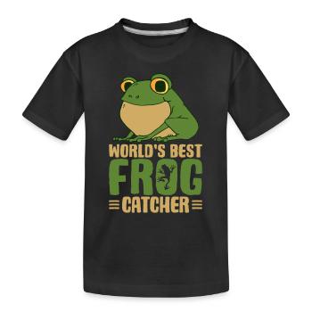 World's Best Frog Catcher Herpetology Frog Hunting - Kids' Premium Organic T-Shirt - black - Front