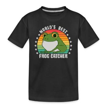 World's Best Frog Catcher Herpetology Frog Hunting - Kids' Premium Organic T-Shirt - black - Front