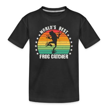 World's Best Frog Catcher Herpetology Frog Hunting - Kids' Premium Organic T-Shirt - black - Front