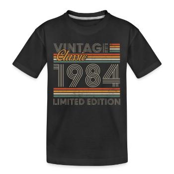 Vinatge 1984 Geburtstagsgeschenk - Kinder Premium Bio T-Shirt - Schwarz - Vorne